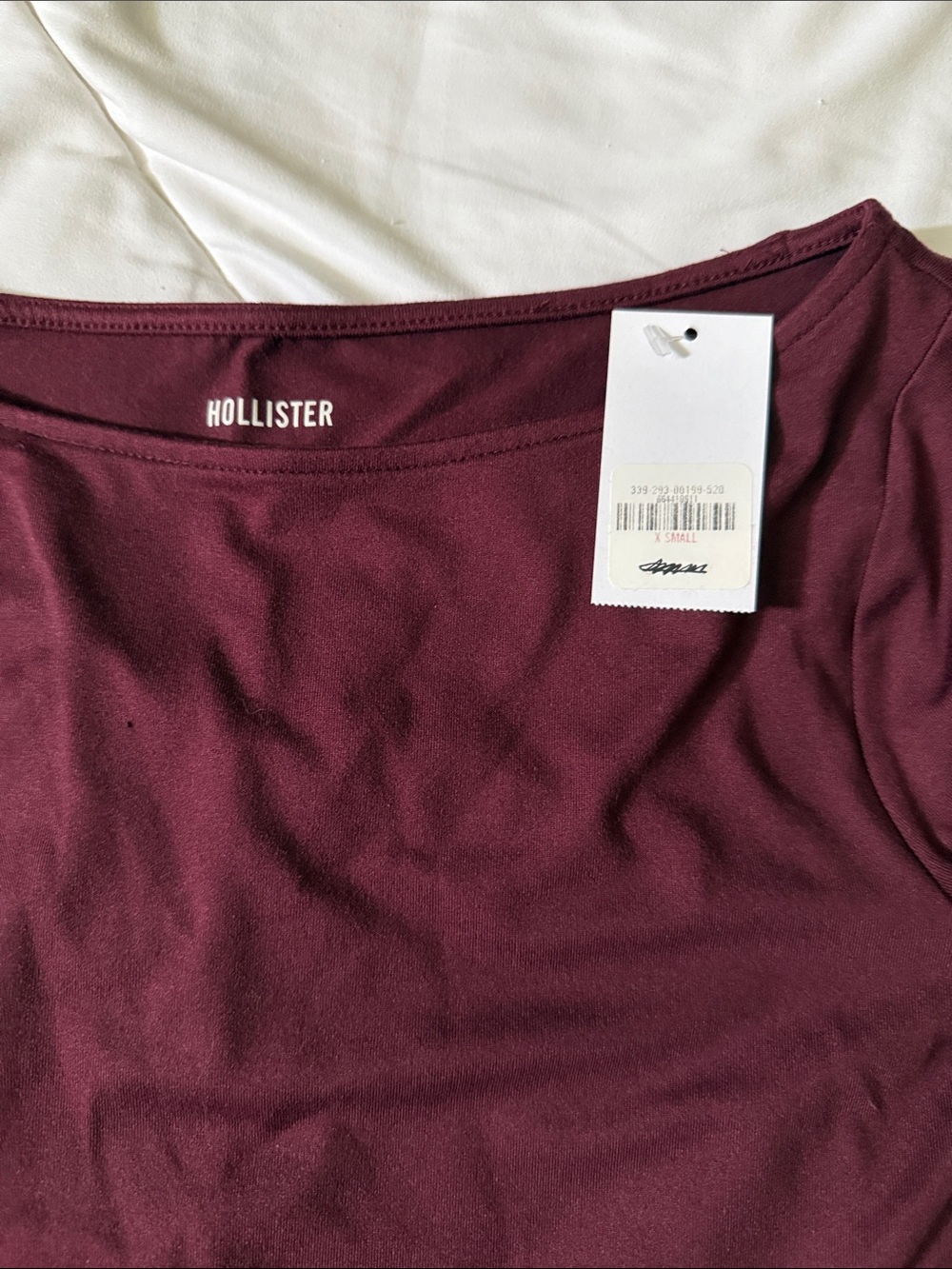 Hollister Long Sleeve Boatneck Top - Wine - Picture 3 of 3